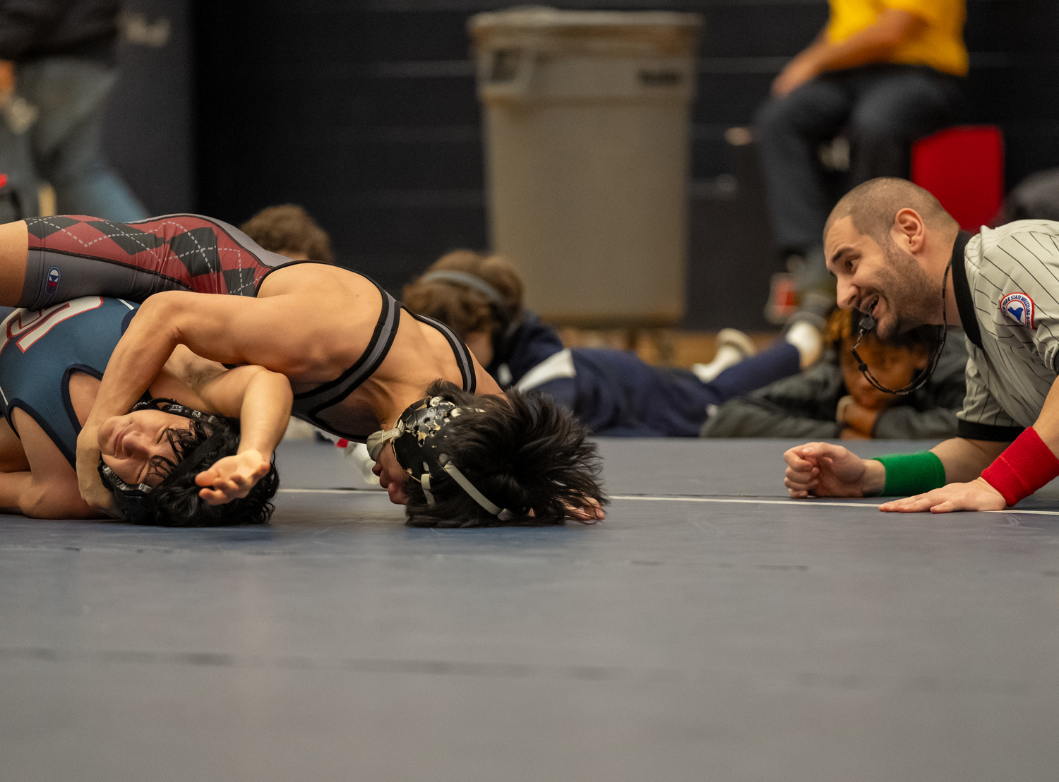 East Hampton's Juan Roque wrestled Smithtown West's Stephen Ponce in the semifinals and won by technical fall (18-1).   RON ESPOSITO