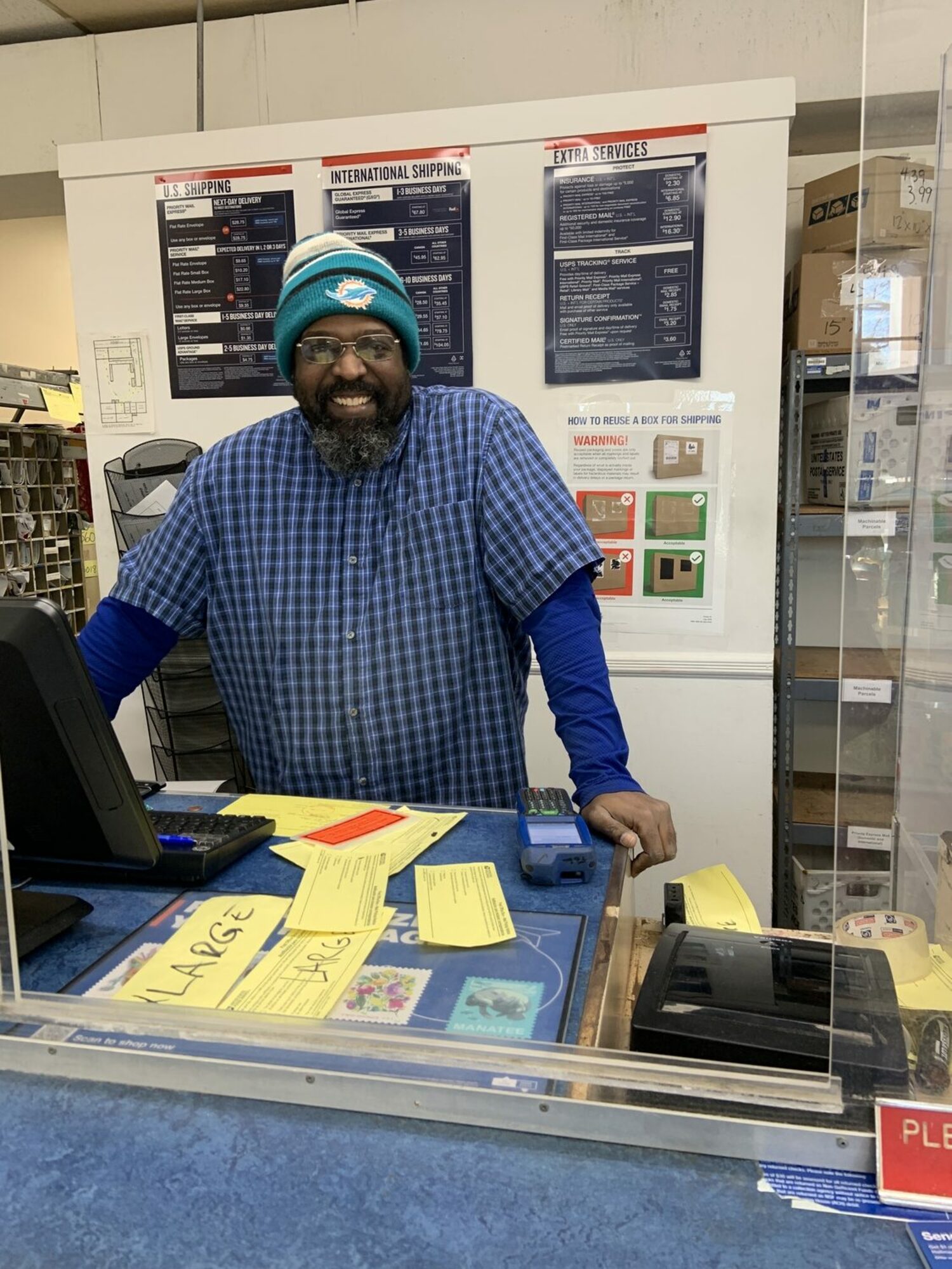 Tony Lambert at the Bridgehampton Post Office.  STEPHEN J. KOTZ