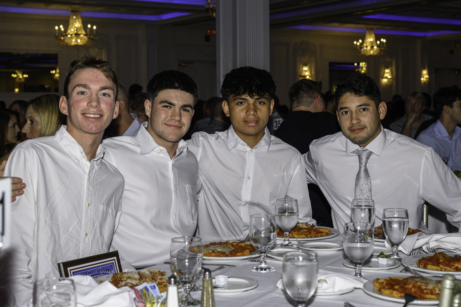 Members of the Pierson/Bridgehampton boys soccer team at the Suffolk County Boys Soccer Coaches Association Awards Dinner on December 18 at Villa Lombardi in Holbrook.  MARIANNE BARNETT