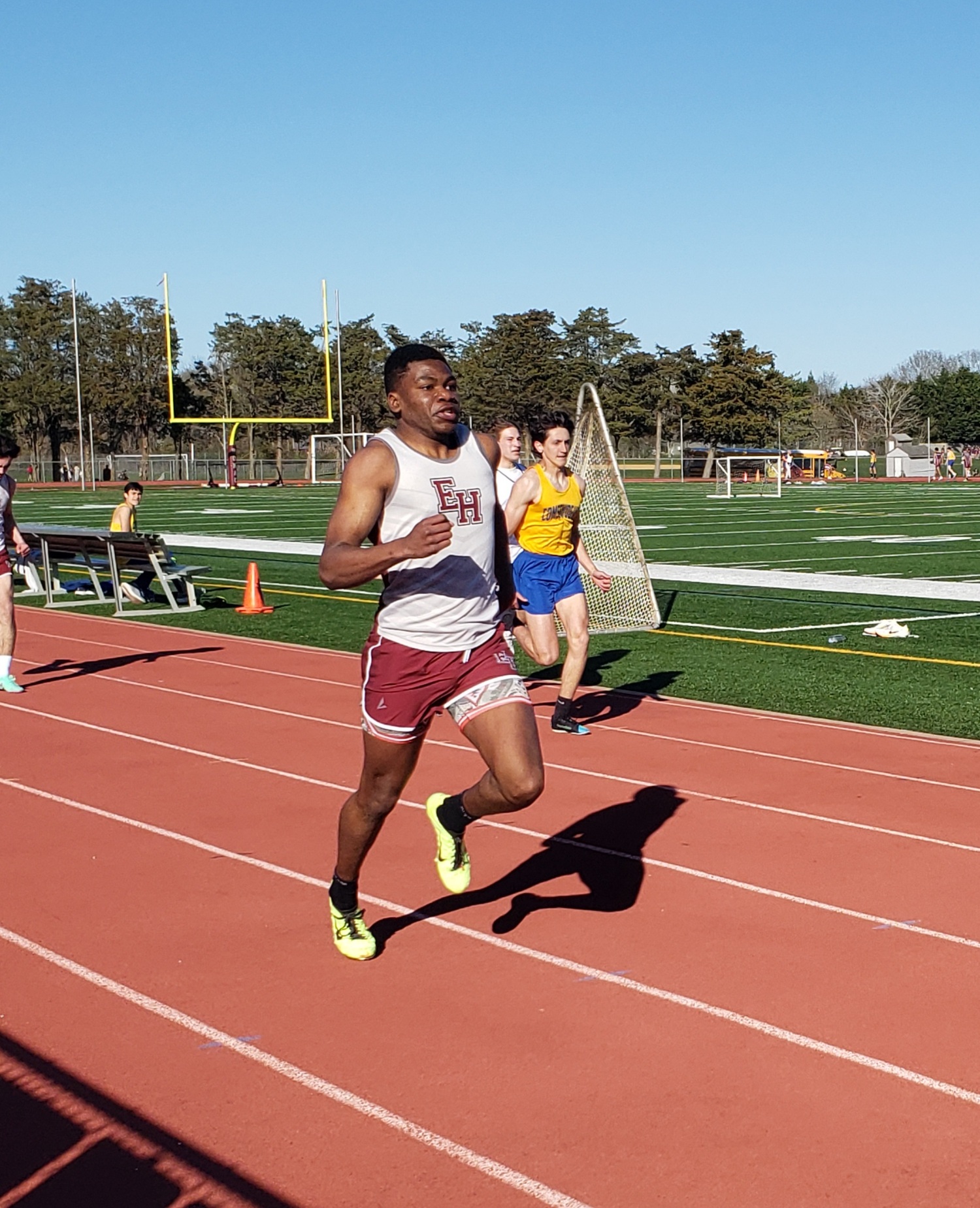 Thomas Cardenas winning the 200-meter dash.   KEVIN BARRY