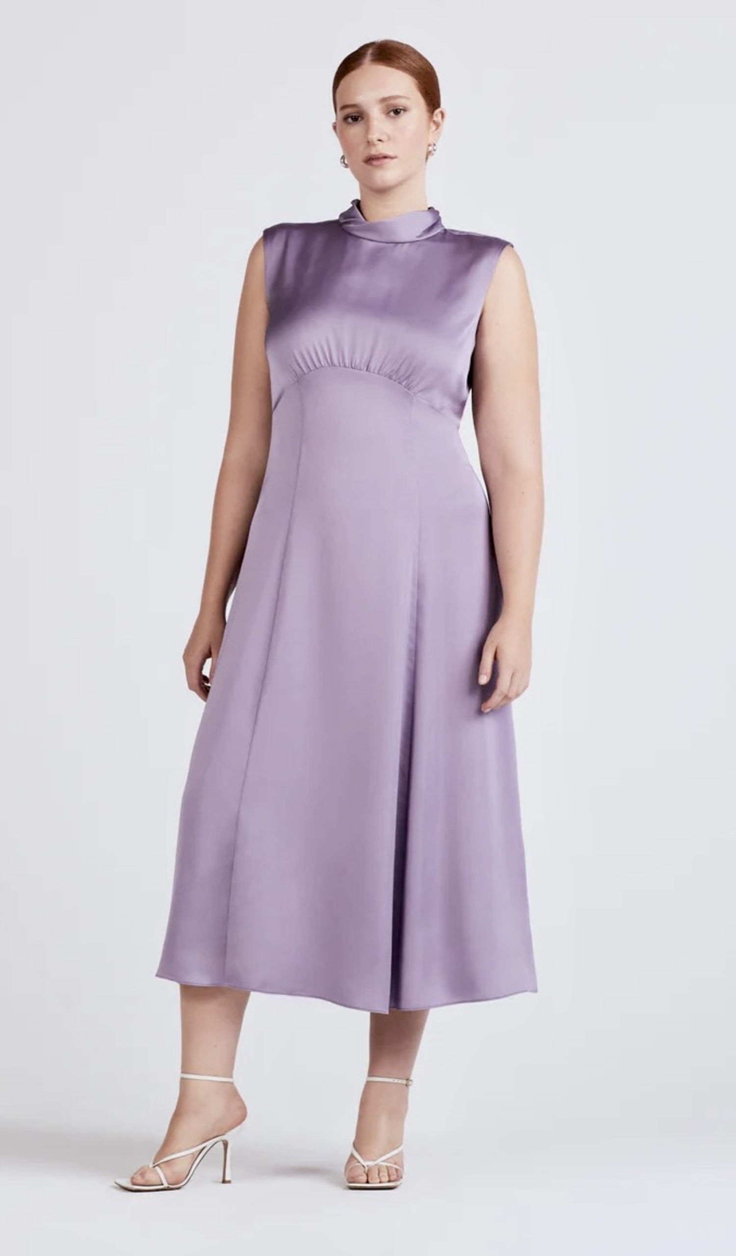 The Tate Sleeveless Mock Neck Dress; dereklam.com