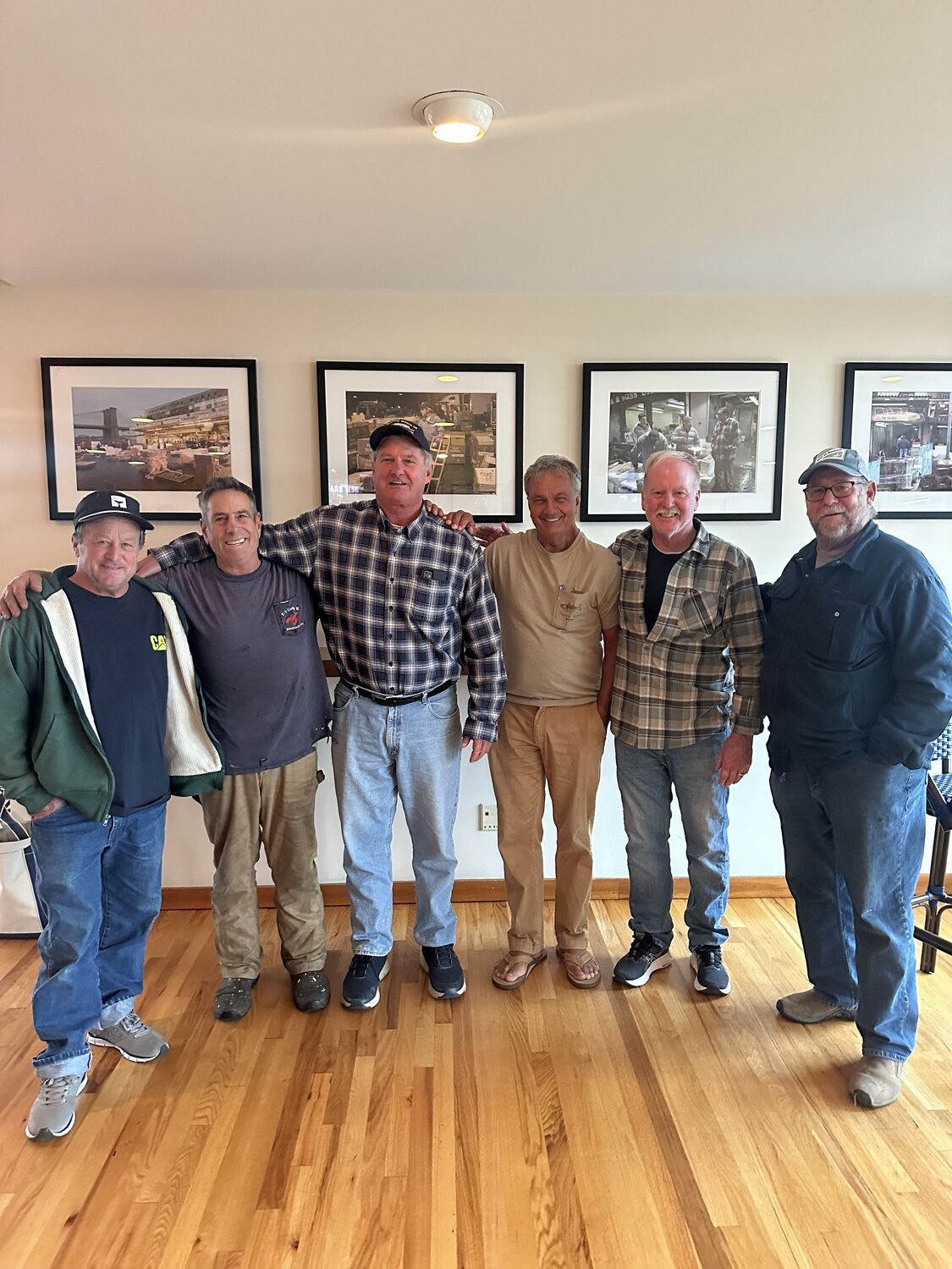 The fishermen who started it at: Kevin Maguire, Dave Aripotch, Chuck Weimar, Bill Grimm, Stu Foley, and Richard Jones at Inlet Seafood Dock and Restaurant in Montauk.  Courtesy photo