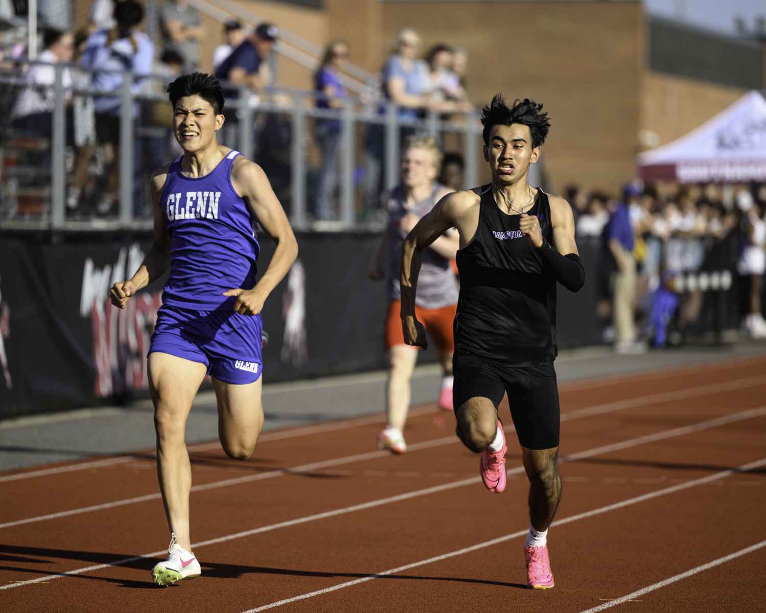 Hampton Bays senior Charlie Garcia won the 200-meter dash.   MARIANNE BARNETT