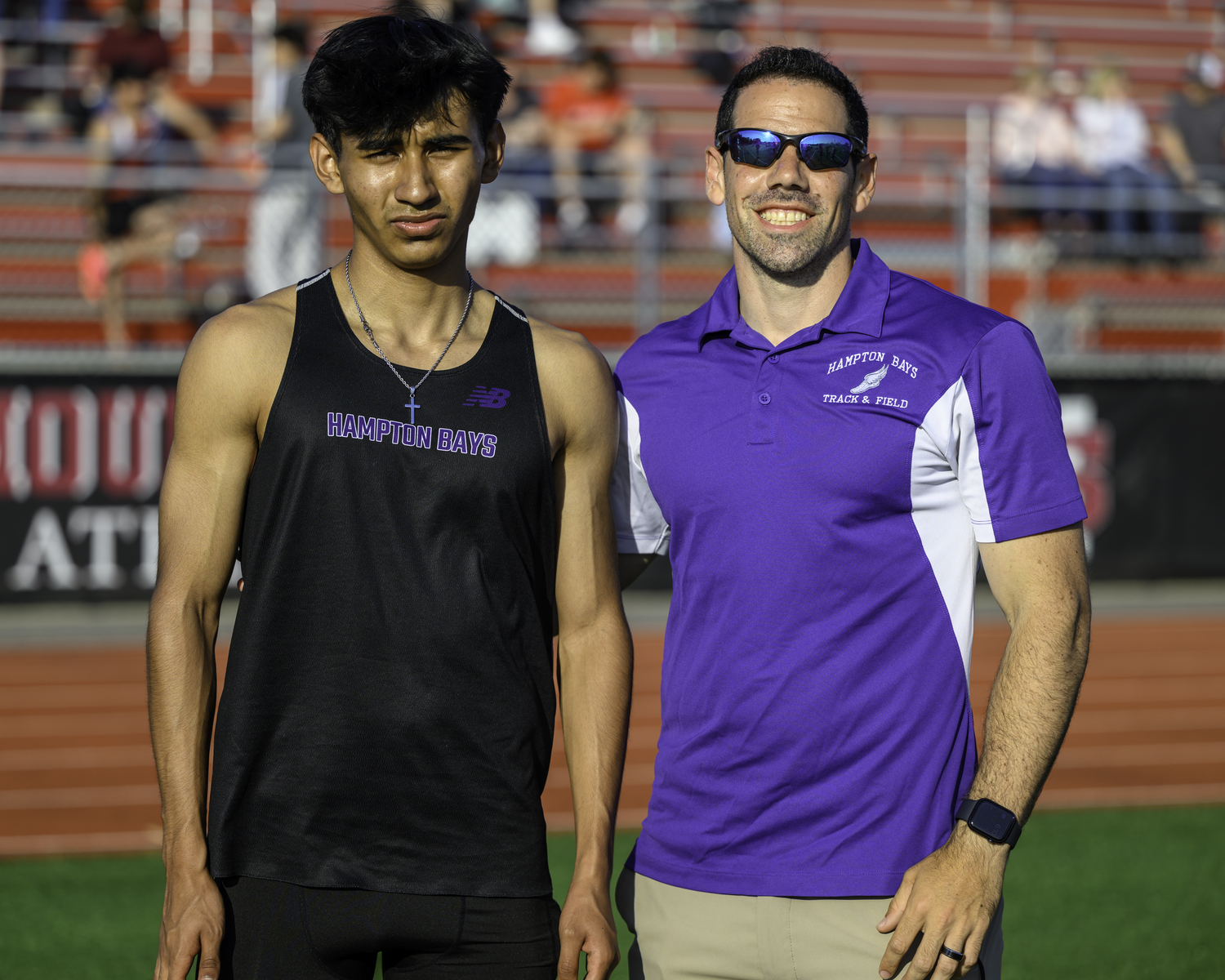 Charlie Garcia with head coach Vincenzo Battaglia.  MARIANNE BARNETT