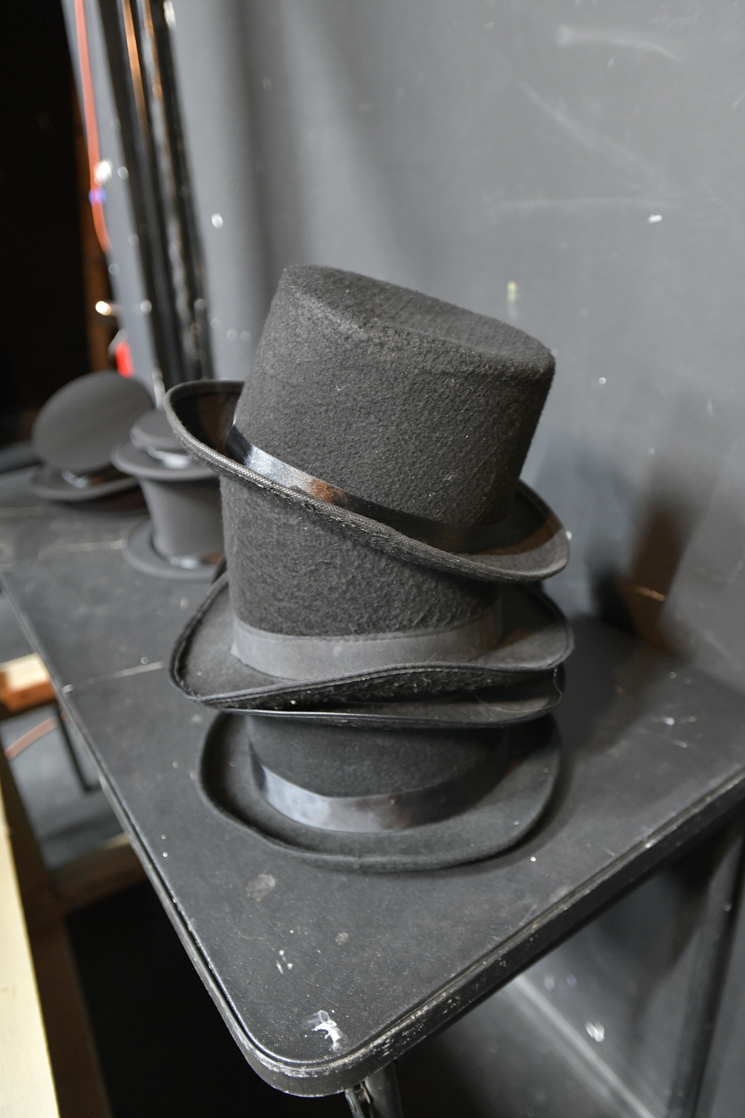 Top hats at the ready at the North Fork Community Theater.  DANA SHAW