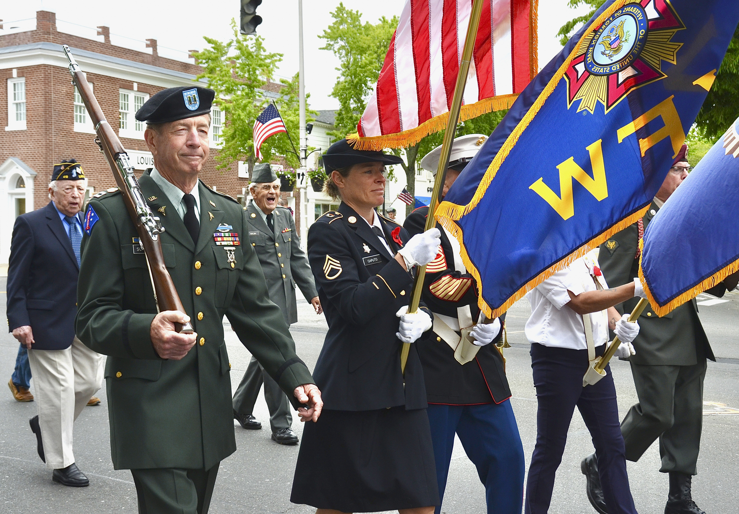 The East Hampton Memorial Day parade to Hook Mill on Monday morning.