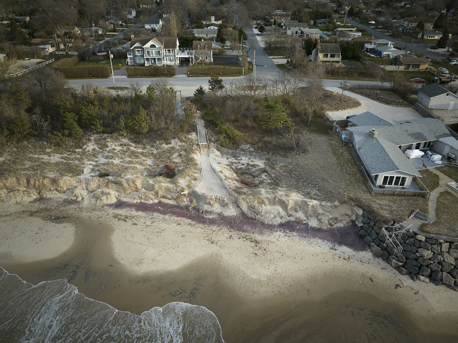 Erosion, as seen from above, at Ditch Plains Beach. JOHN MADERE