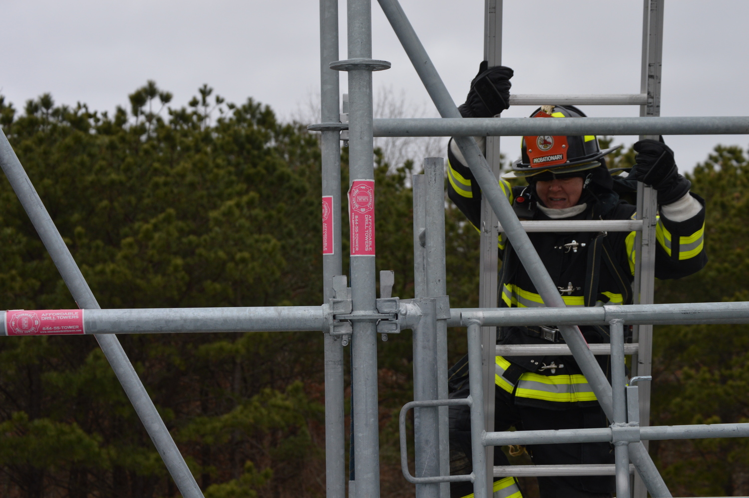 Dana Hilbert on the ladder TOM GOGOLA