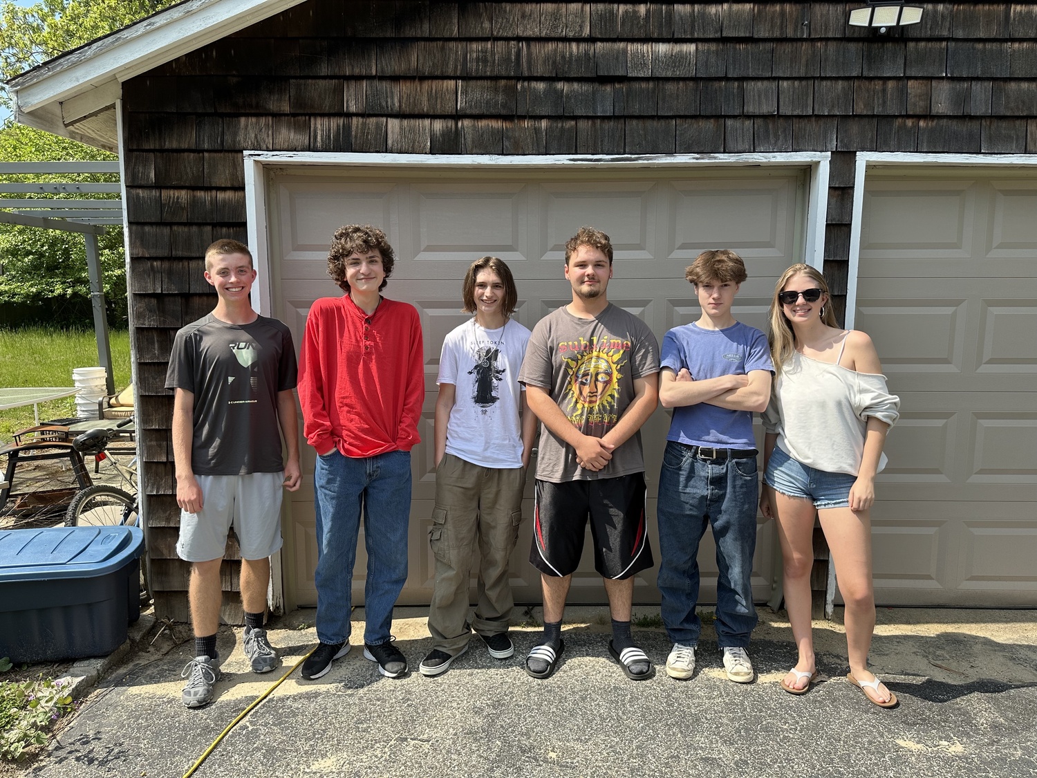 From left to right: Trey Scudder, James Maroulas, Sean Lowtsher, Gabriel DiFrancesco, Noah Hafemeister, Lilah Nydegger. DAN STARK