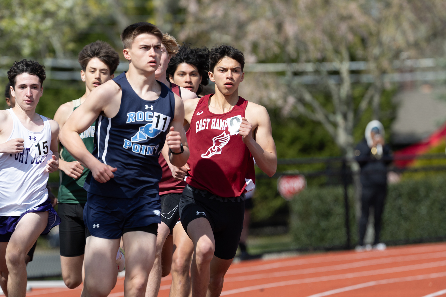 Edmar Gonzalez-Nateras running at the Westhampton Beach Invitational on April 27. RON ESPOSITO