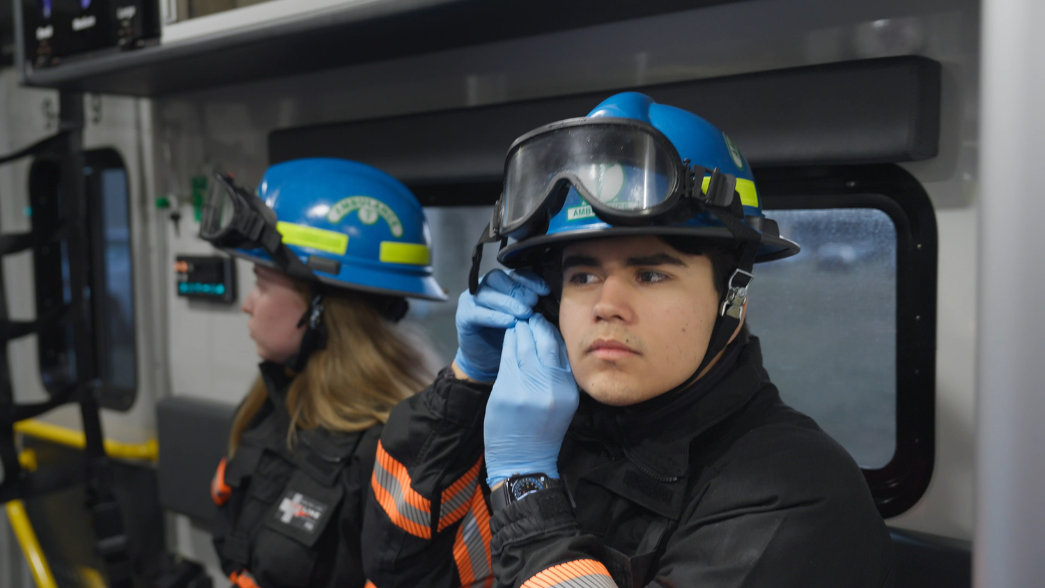 East Hampton High School students Jordan Dias and Meredity Browne are volunteers with the East Hampton Village Emergency Medical Service and appear in a recruitment video produced by the village to attract more volunteers.