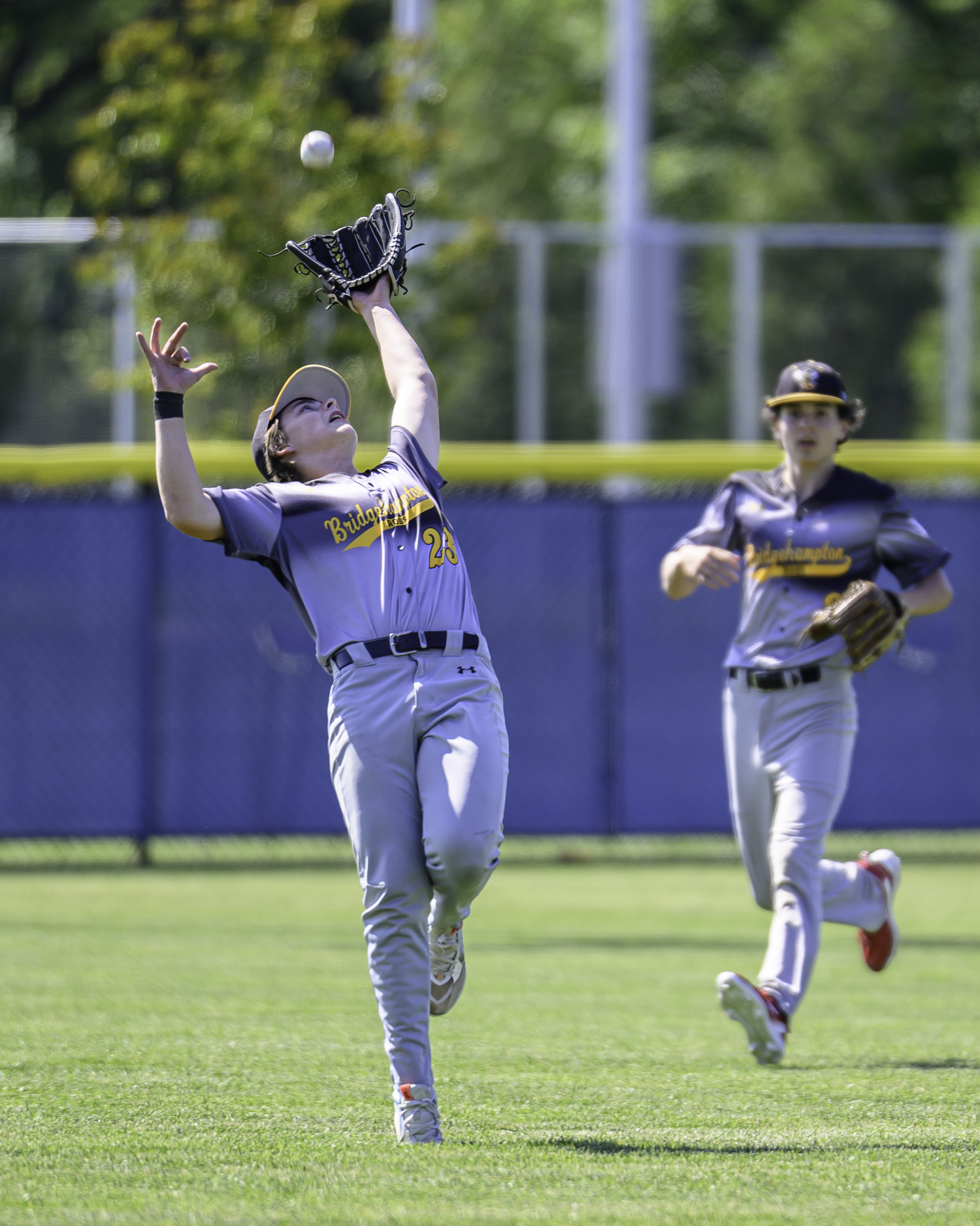 Bridgehampton sophomore Tyler Fitzgerald makes a catch in the outfield. MARIANNE BARNETT