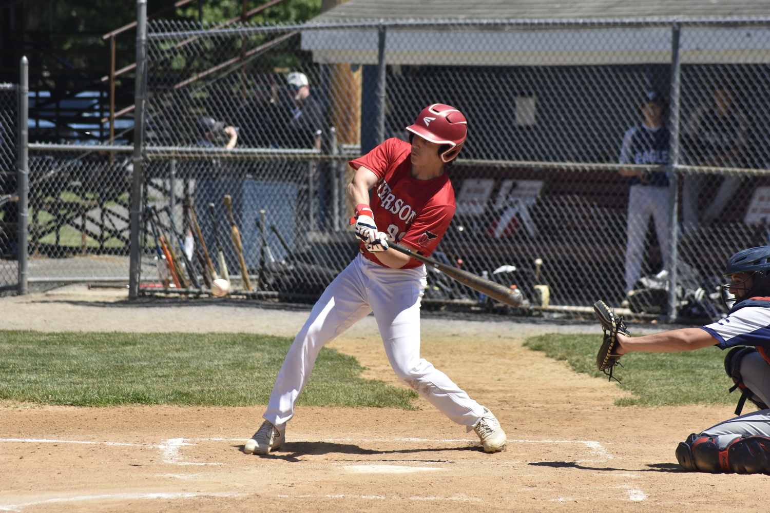 Lucas Iulo lined this pitch to left field for a base hit.   DREW BUDD