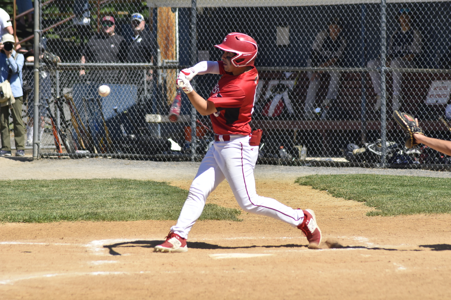 Pierson junior Max Krotman lined this pitch deep to right field but foul.   DREW BUDD