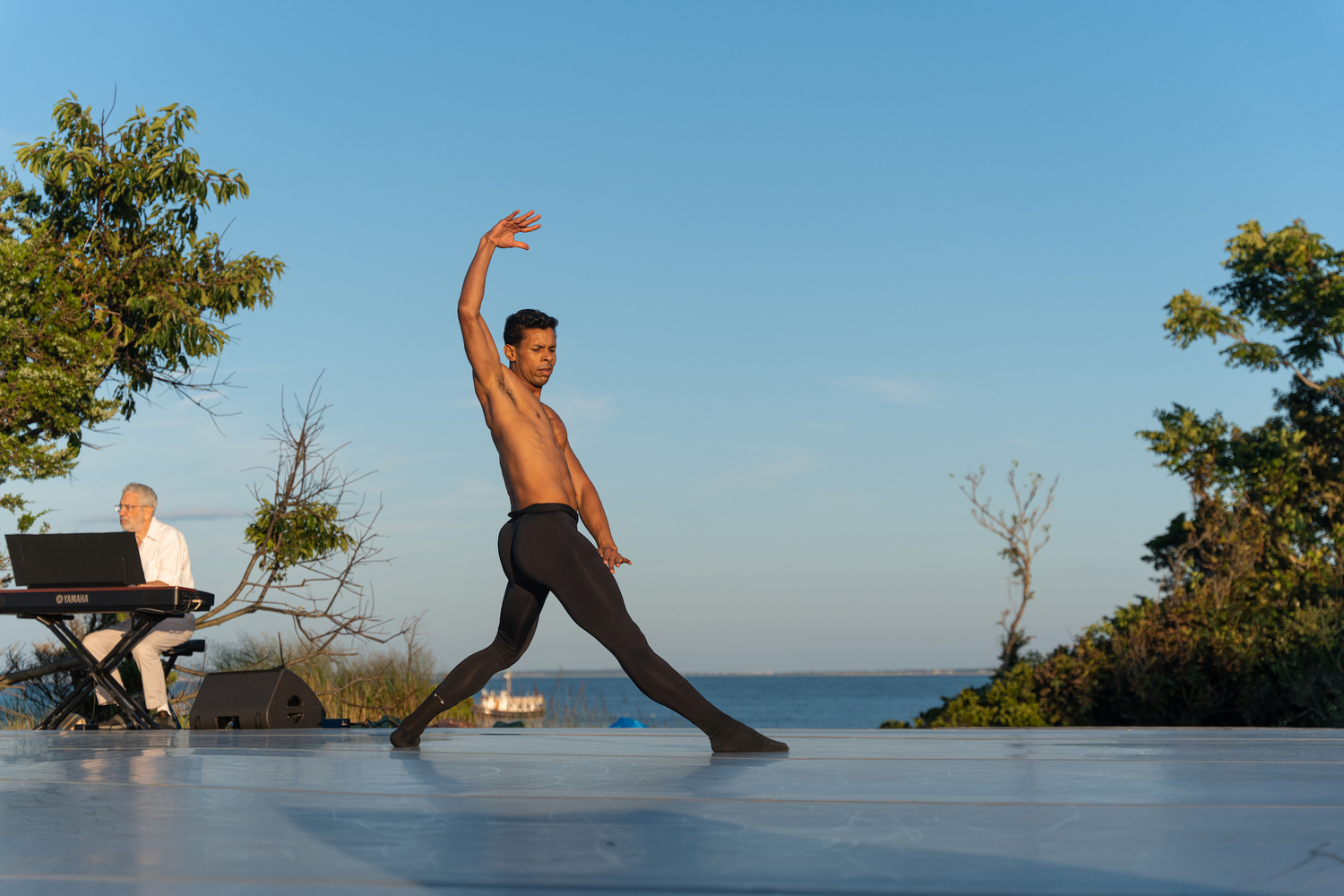 Jose Sebastian of Hamptons Dance Project performing at Fireplace Lodge in Springs on opening night, August 18, 2023. QUINN WHARTON