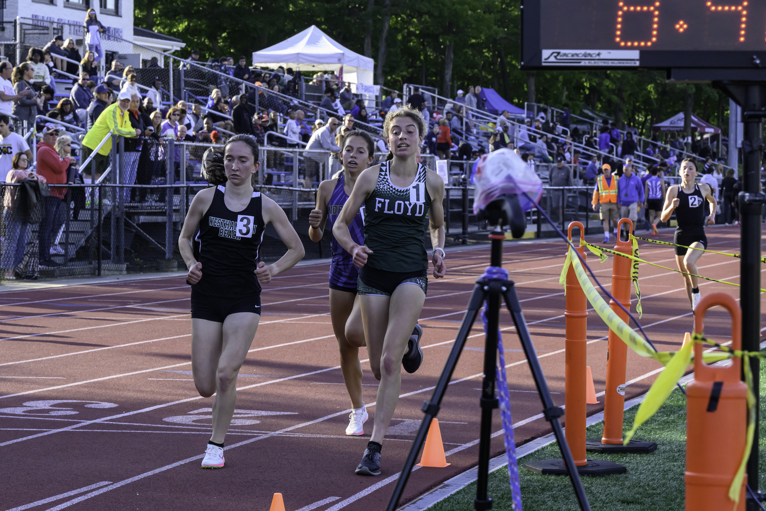 Westhampton Beach junior Lily Strebel placed third overall in the county in the 3,000-meter race.   MARIANNE BARNETT