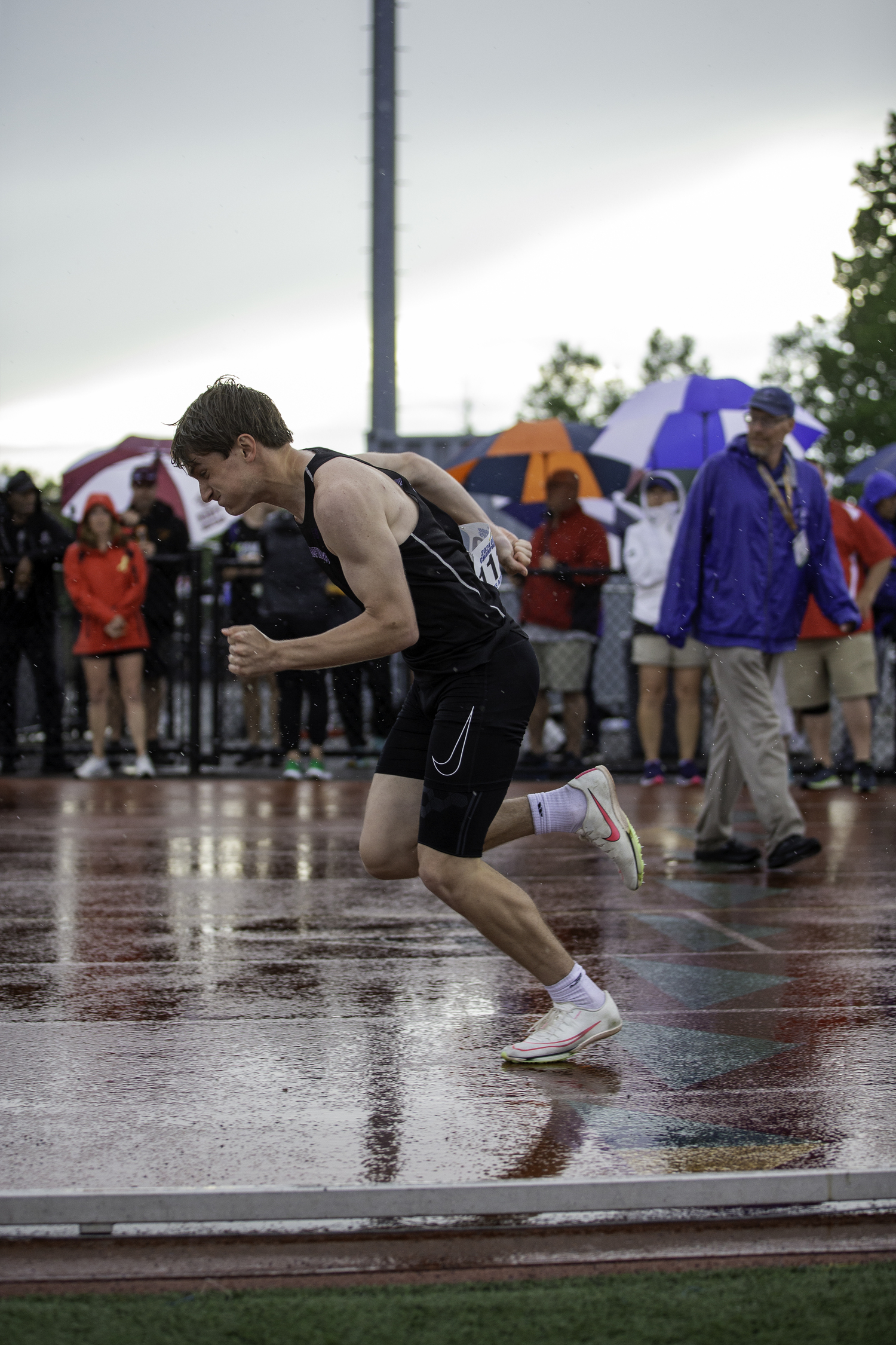 Hampton Bays senior Matthew Papajohn in the 400-meter dash.   ZAIDA TALEV