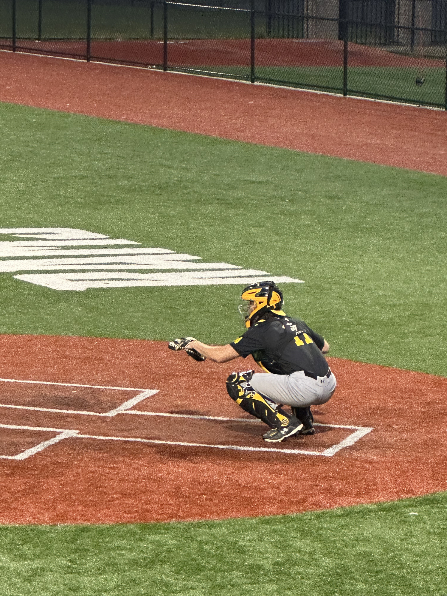 Bridgehampton/Ross senior Milo Tompkins caught the final three innings of the game, including the final out when Suffolk defeated Nassau, 3-2.   COURTESY LOU LIBERATORE