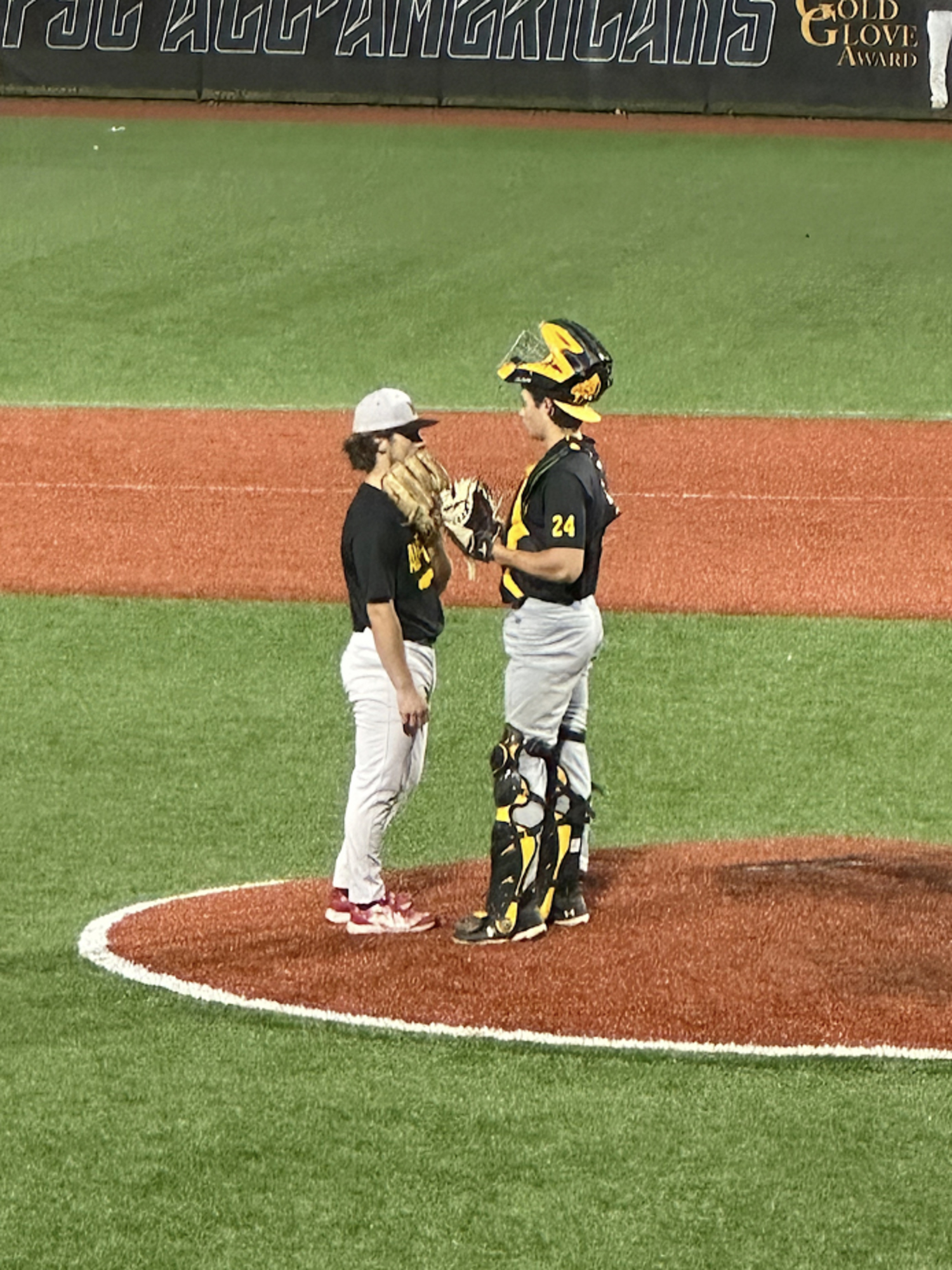 Bridgehampton/Ross senior Milo Tompkins caught the final three innings of the game, including the final out when Suffolk defeated Nassau, 3-2.   COURTESY LOU LIBERATORE