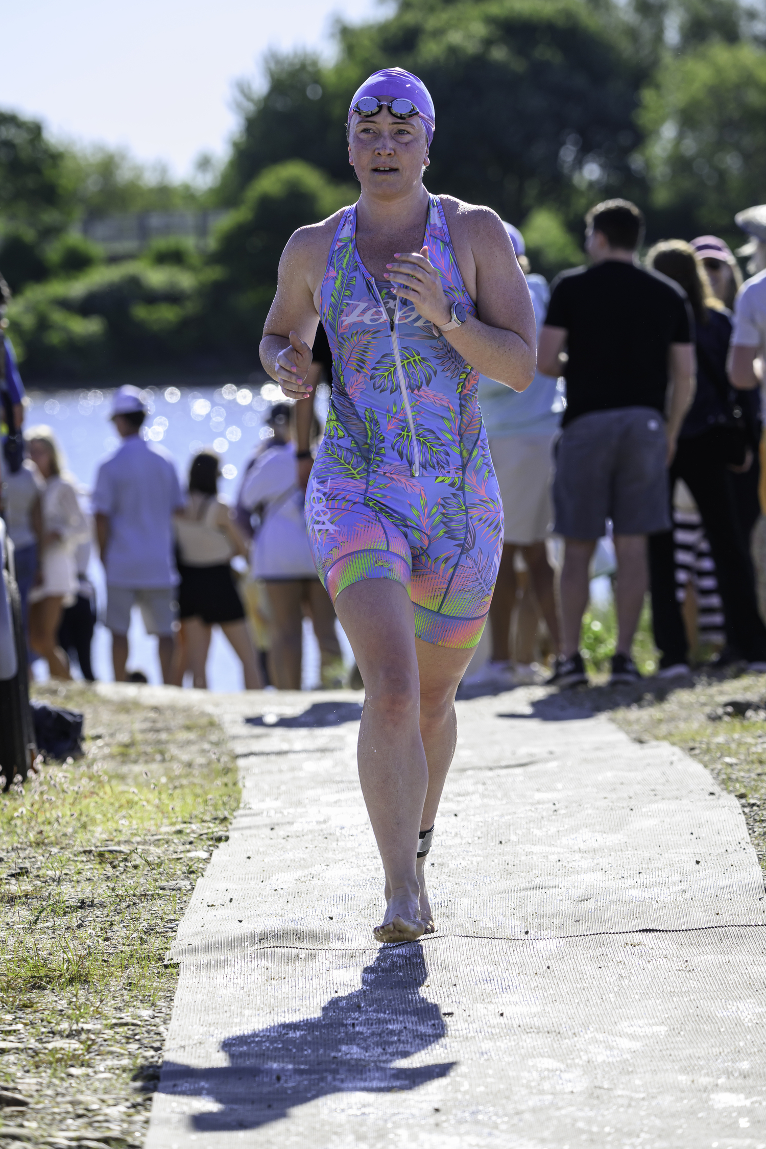 Heading out of the water and on to the next phase of the race.   MARIANNE BARNETT