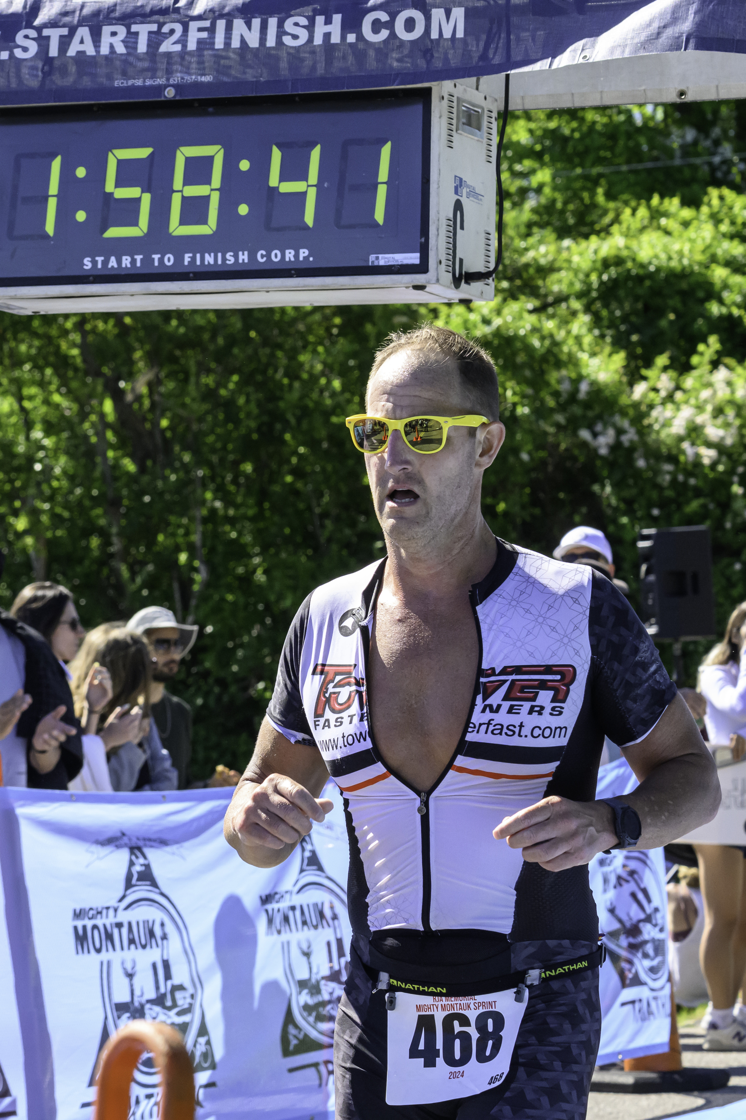 Joshua Jastemski won Saturday's sprint triathlon.  MARIANNE BARNETT