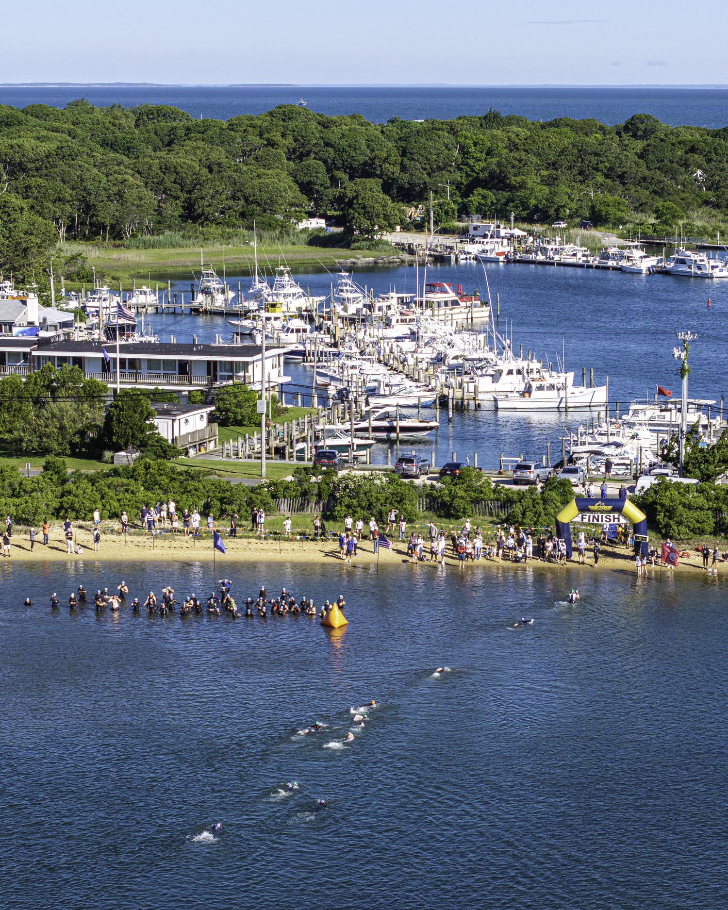 Lake Montauk was the site of the 43rd anniversary of the Robert J. Aaron Memorial Mighty Montauk Triathlon on Saturday morning.   MARIANNE BARNETT