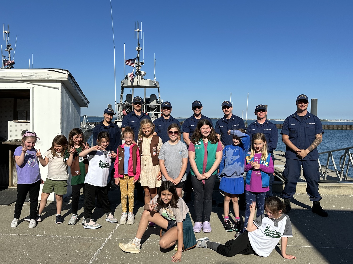 Girl Scout Troop 2168 recently visited the Coast Guard's Shinnecock Station in Hampton Bays.